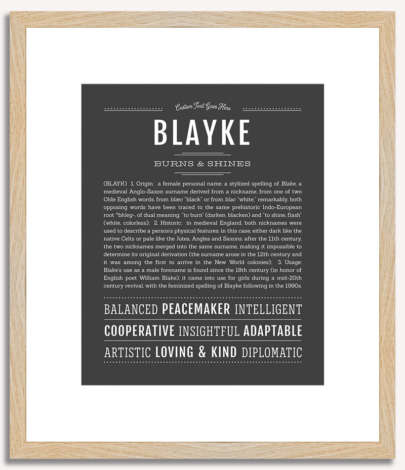 Blayke (female) | Name Art Print