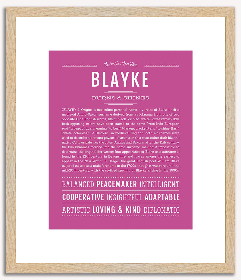 Blayke (male) | Name Art Print