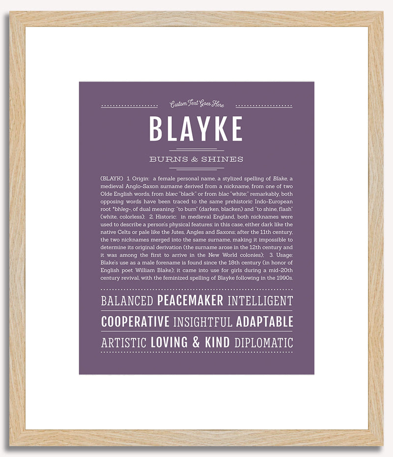 Blayke (female) | Name Art Print