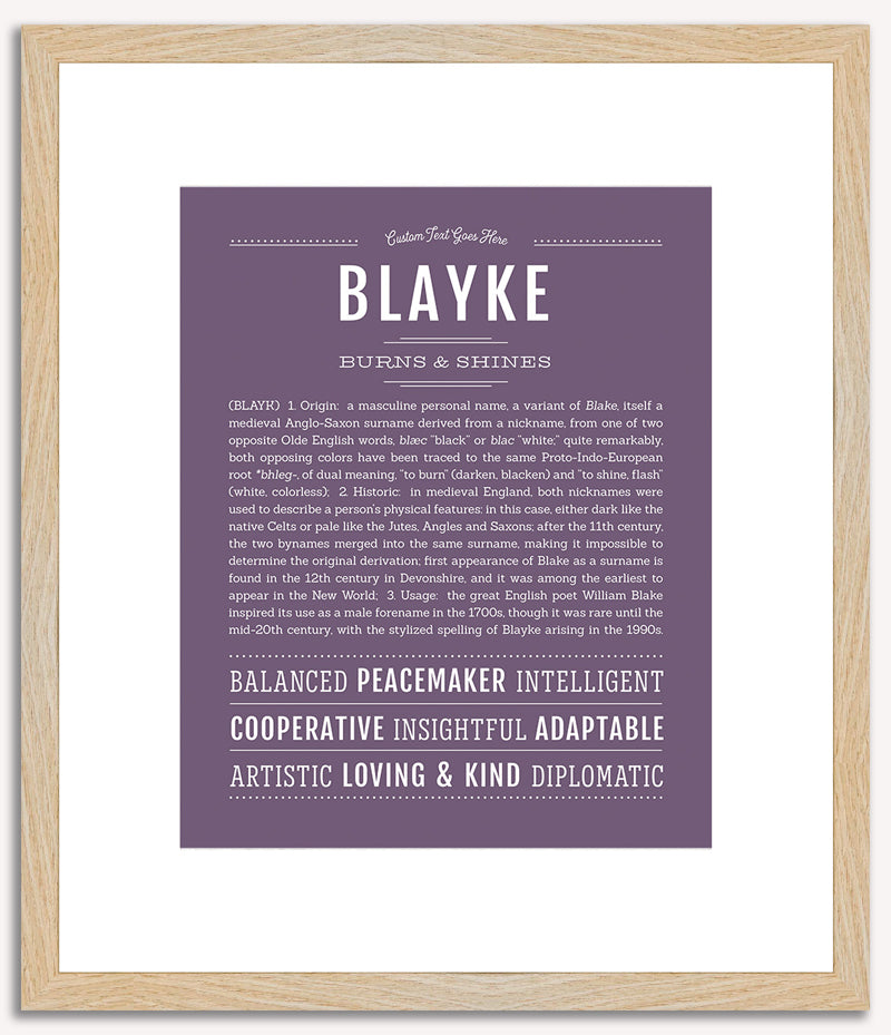 Blayke (male) | Name Art Print