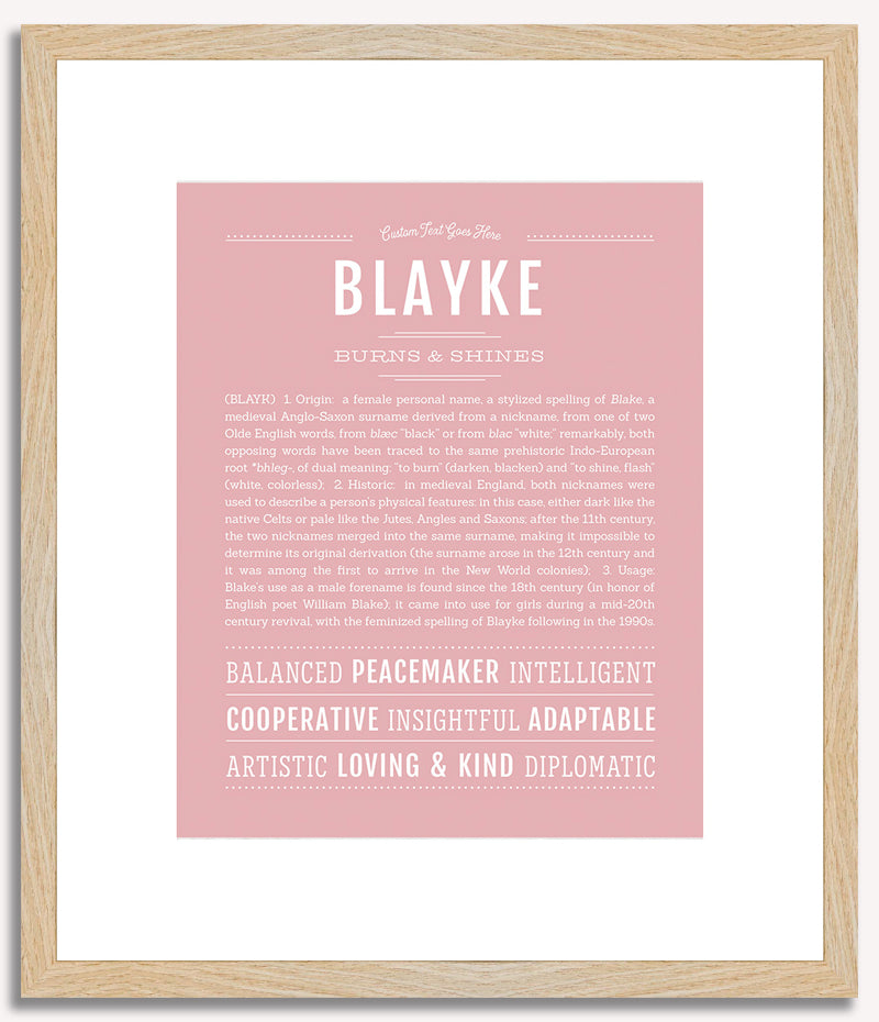 Blayke (female) | Name Art Print