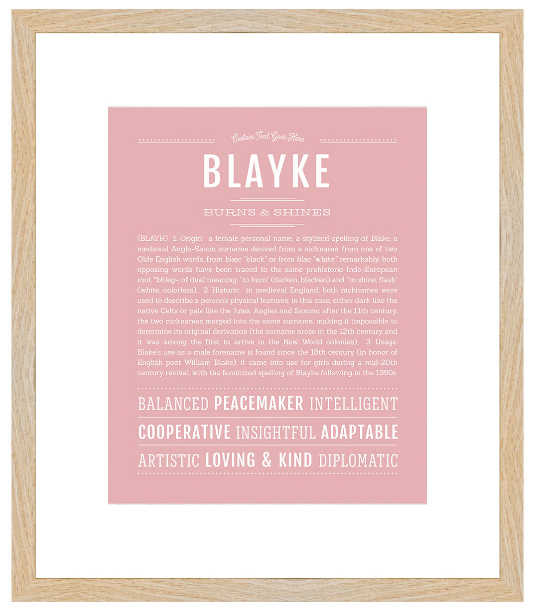 Blayke (male) | Name Art Print