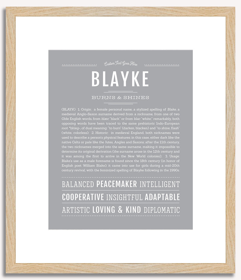 Blayke (female) | Name Art Print