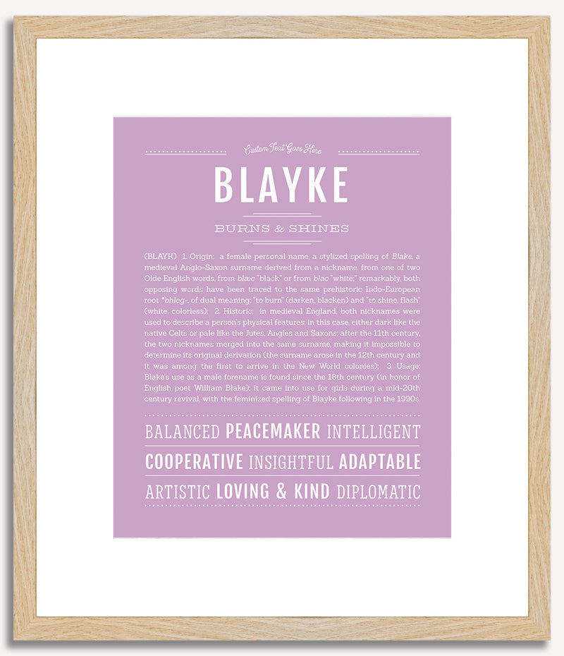 Blayke (female) | Name Art Print