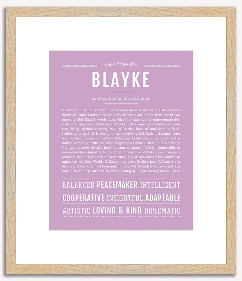 Blayke (male) | Name Art Print