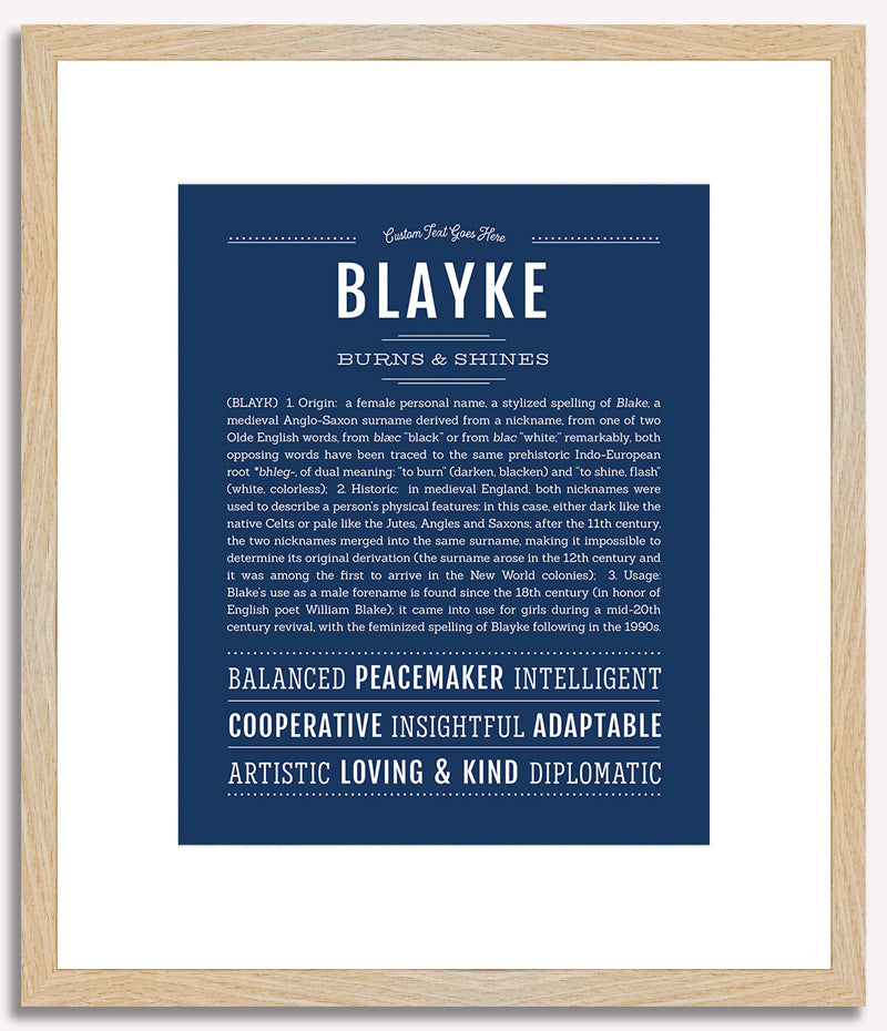 Blayke (female) | Name Art Print