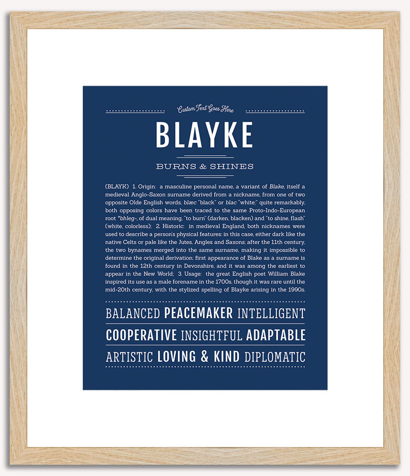 Blayke (male) | Name Art Print