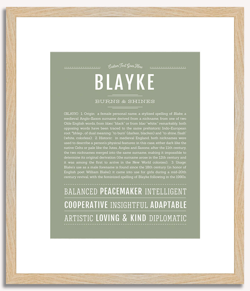 Blayke (female) | Name Art Print