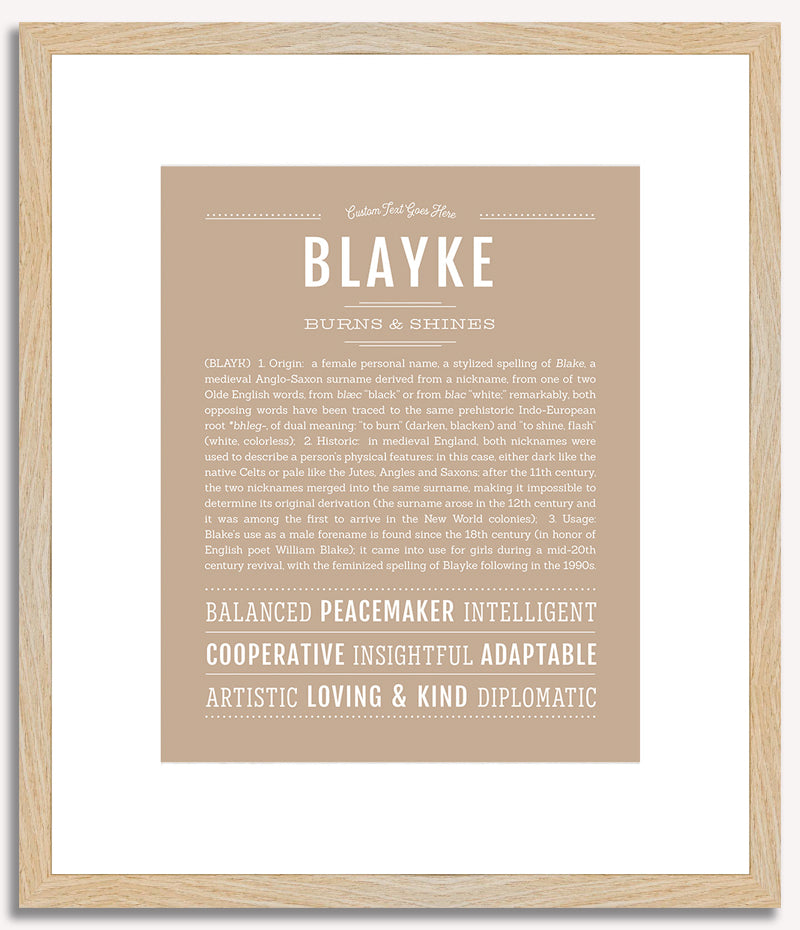 Blayke (female) | Name Art Print