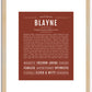 Blayne (male) | Name Art Print