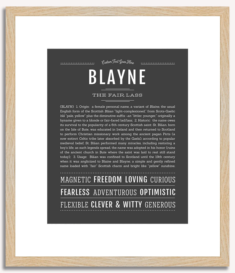 Blayne (male) | Name Art Print