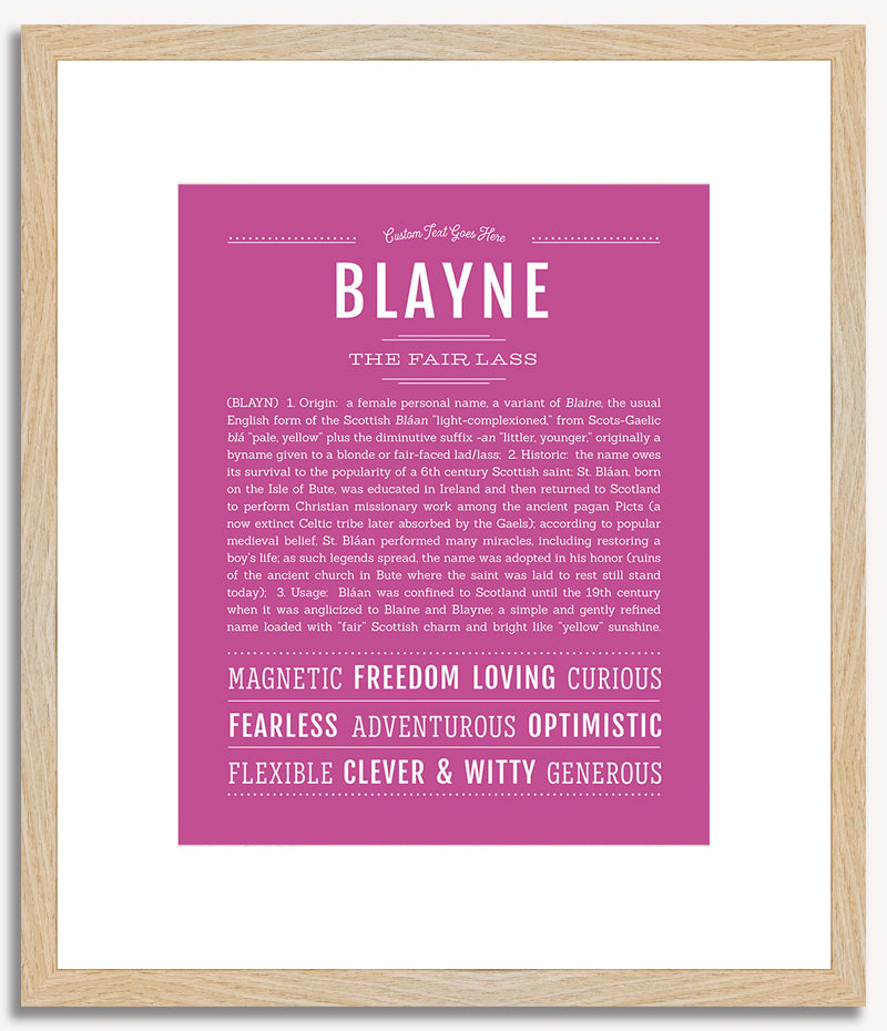 Blayne (female) | Name Art Print