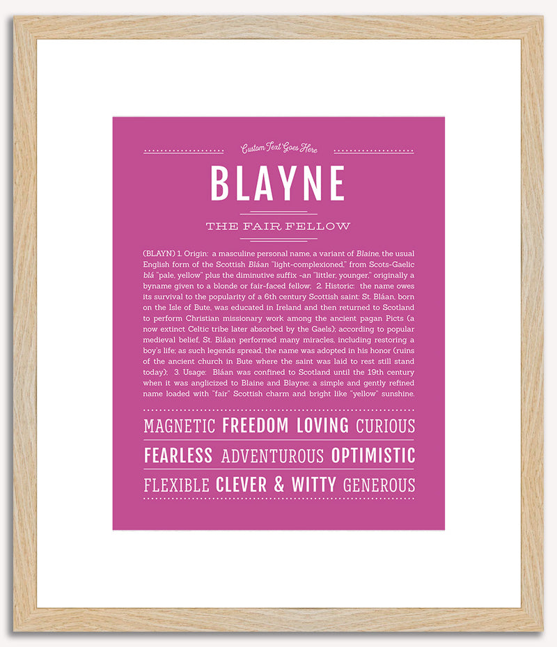 Blayne (male) | Name Art Print