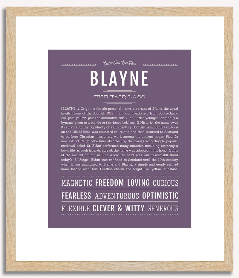 Blayne (female) | Name Art Print