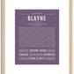 Blayne (male) | Name Art Print