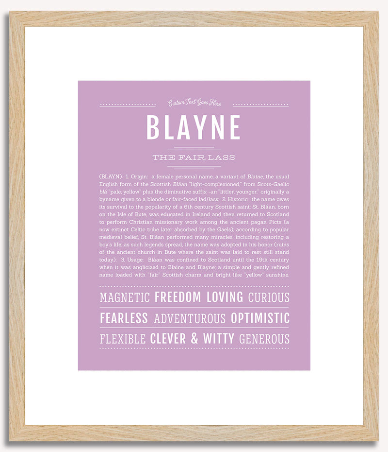 Blayne (female) | Name Art Print