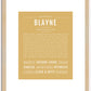 Blayne (male) | Name Art Print