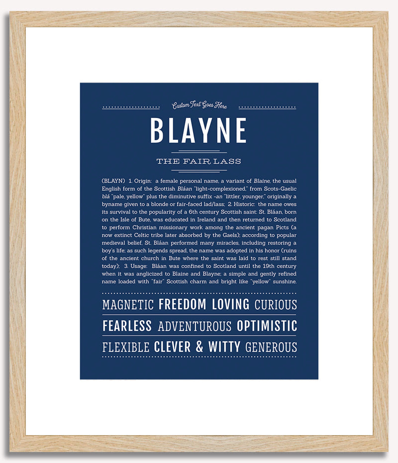 Blayne (female) | Name Art Print