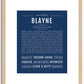 Blayne (male) | Name Art Print