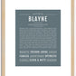 Blayne (male) | Name Art Print