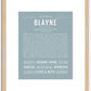 Blayne (male) | Name Art Print