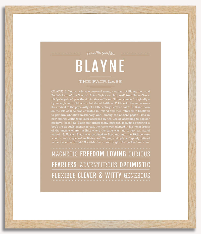 Blayne (female) | Name Art Print