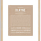 Blayne (male) | Name Art Print