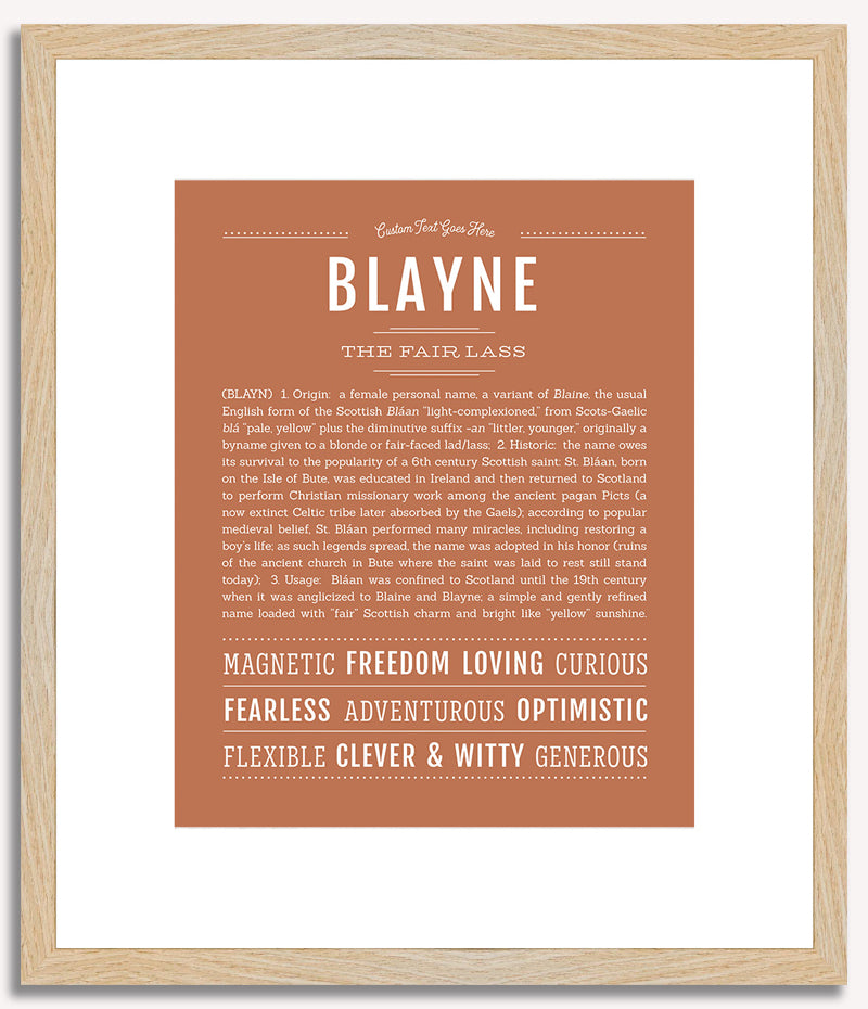 Blayne (female) | Name Art Print