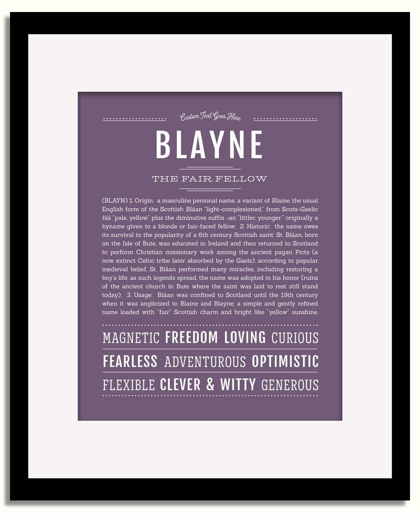 Frame Options | Deep Purple | Black Frame, Matted