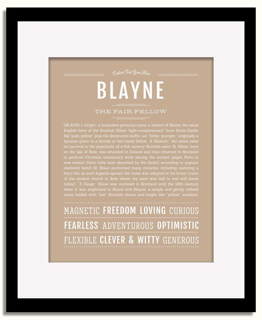 Frame Options | Tan | Black Frame, Matted