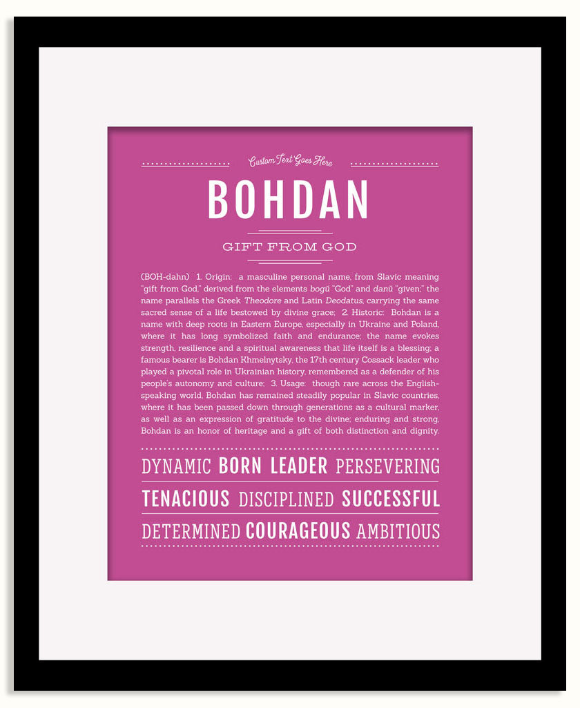 Frame Options | Dark Pink | Black Frame, Matted