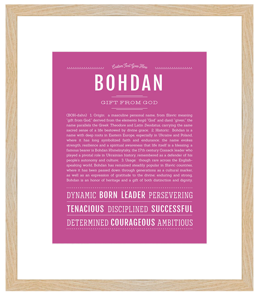 Frame Options | Dark Pink | Maple Frame, Matted