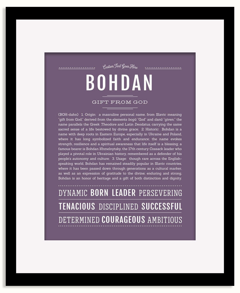 Frame Options | Deep Purple | Black Frame, Matted