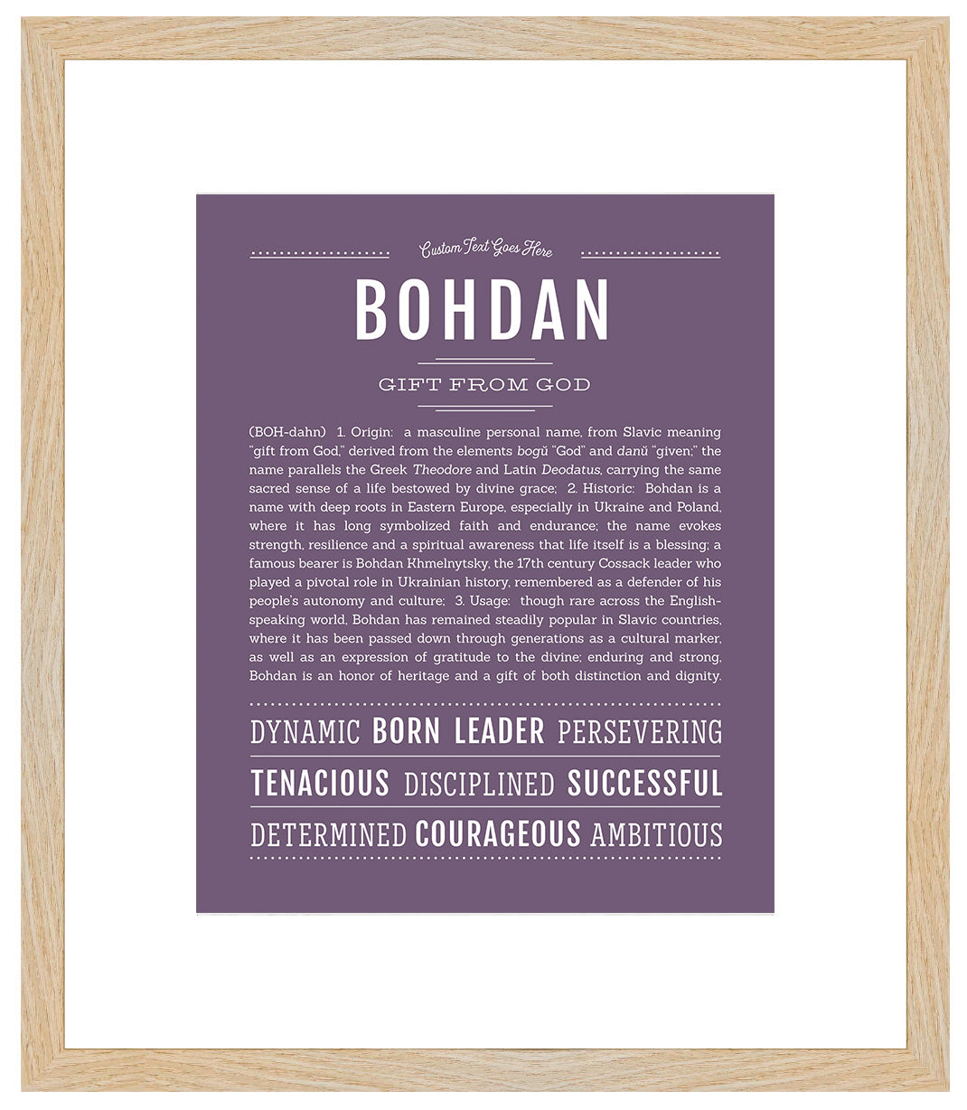 Frame Options | Deep Purple | Maple Frame, Matted