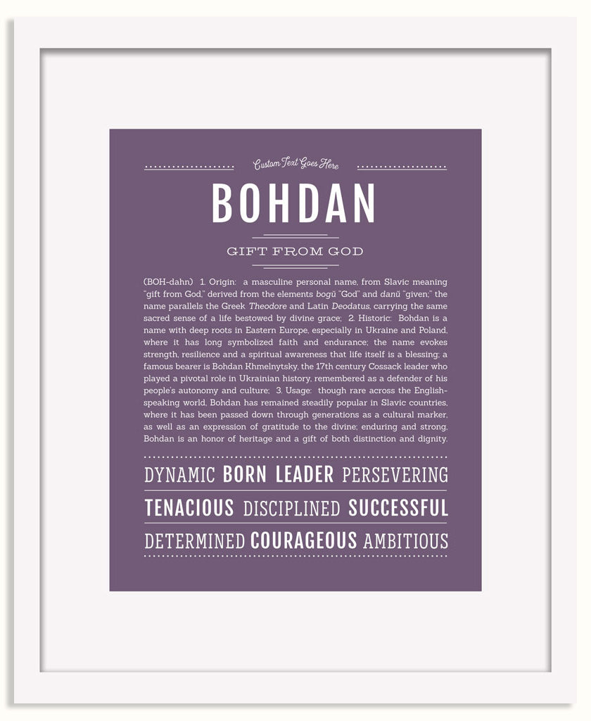 Frame Options | Deep Purple | White Frame, Matted