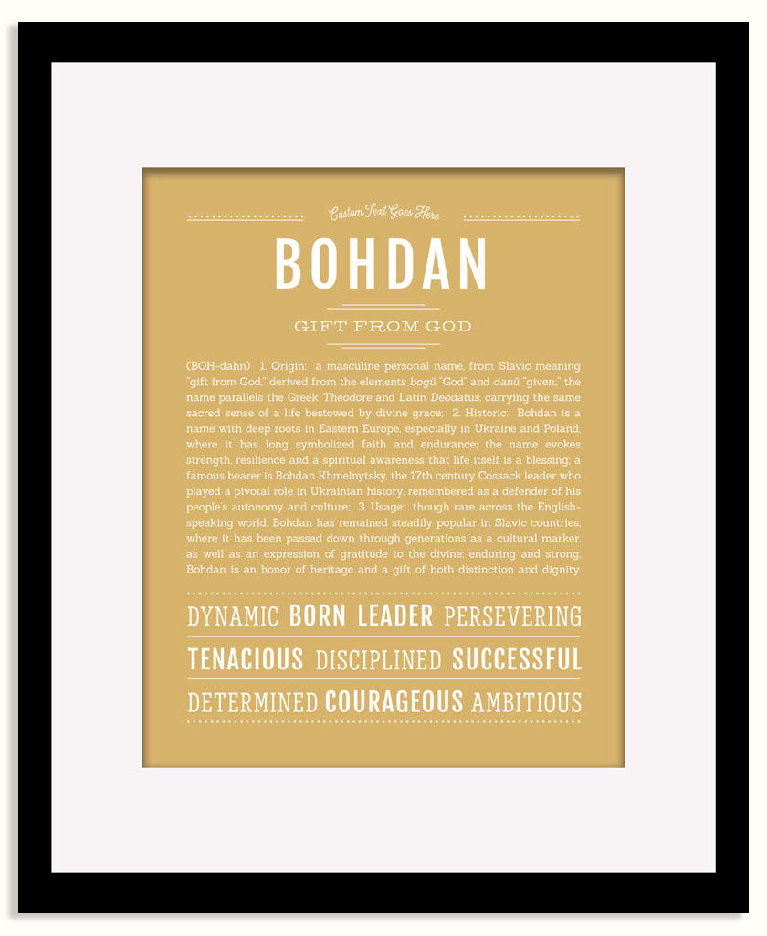 Frame Options | Matte Gold | Black Frame, Matted