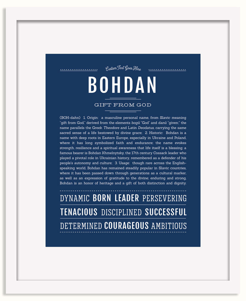 Frame Options | Midnight Blue | White Frame, Matted