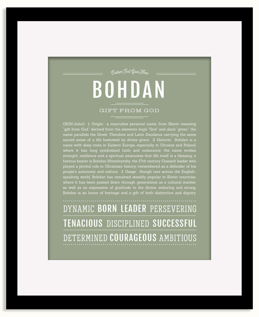 Frame Options | Sage | Black Frame, Matted
