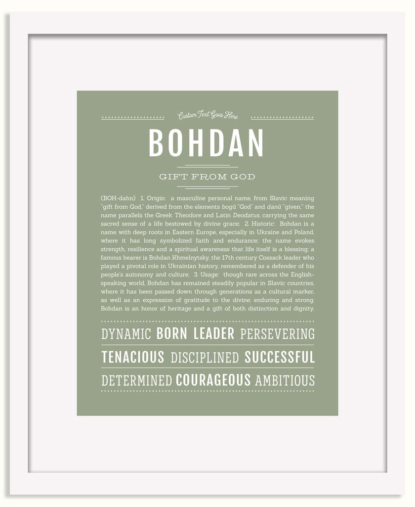 Frame Options | Sage | White Frame, Matted