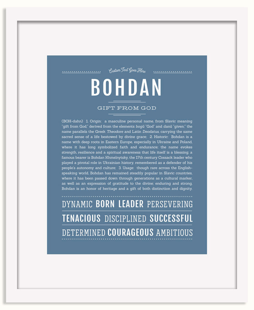 Frame Options | Steele Blue | White Frame, Matted