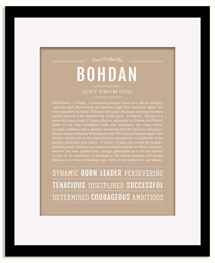 Frame Options | Tan | Black Frame, Matted