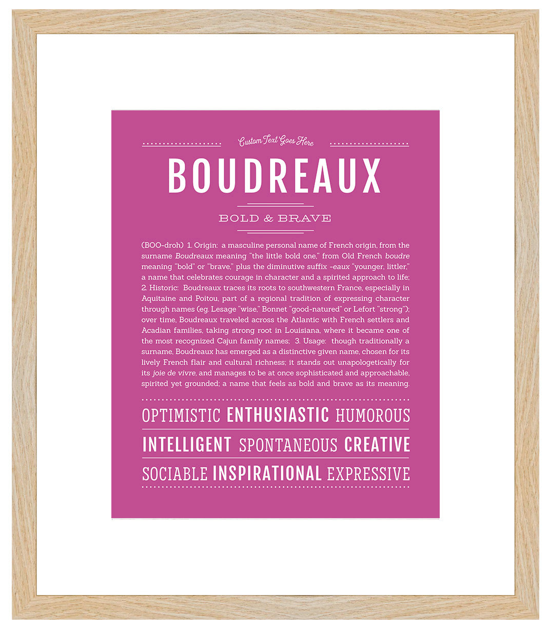 Frame Options | Dark Pink | Maple Frame, Matted