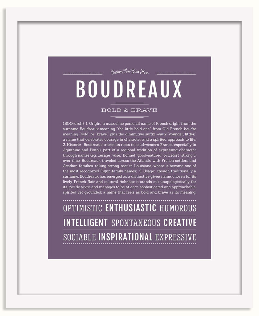 Frame Options | Deep Purple | White Frame, Matted