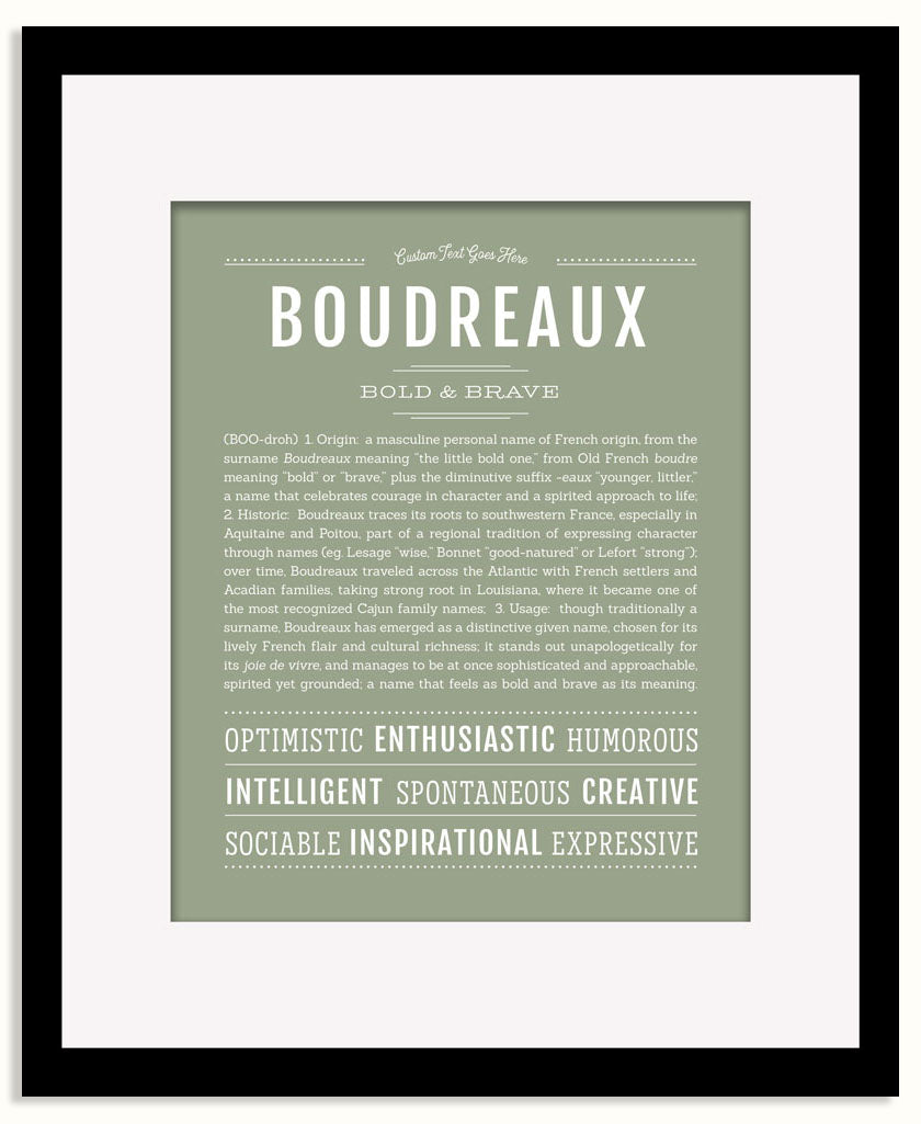 Frame Options | Sage | Black Frame, Matted
