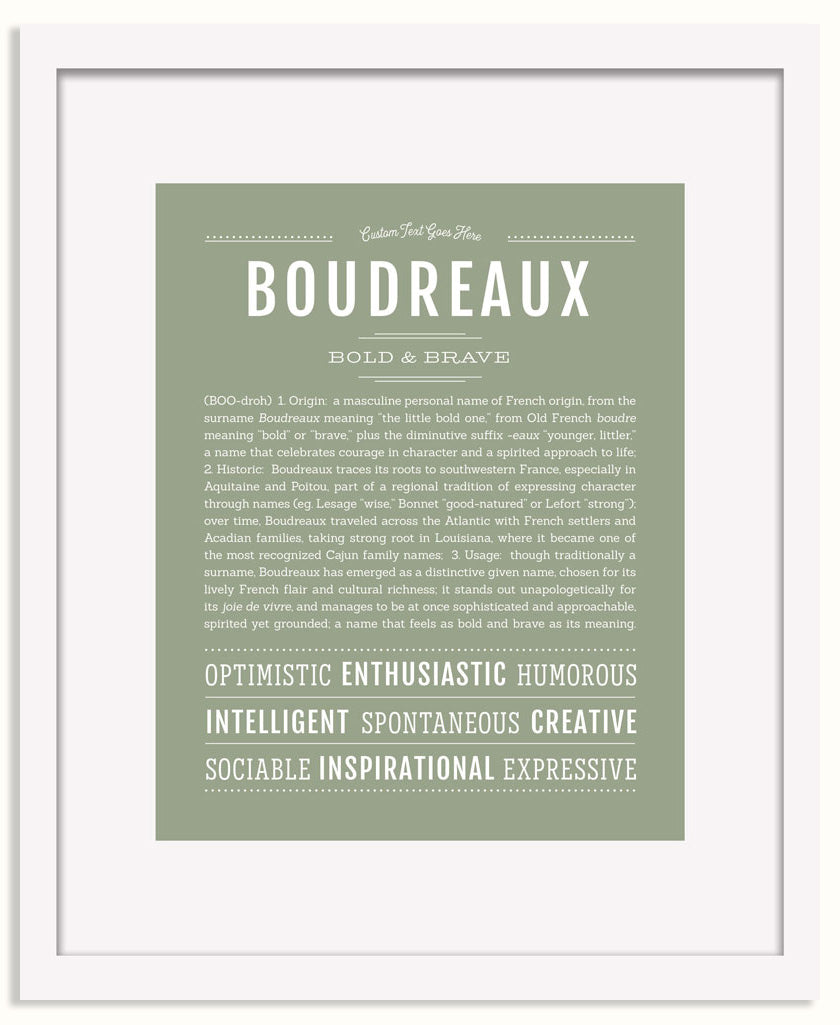 Frame Options | Sage | White Frame, Matted