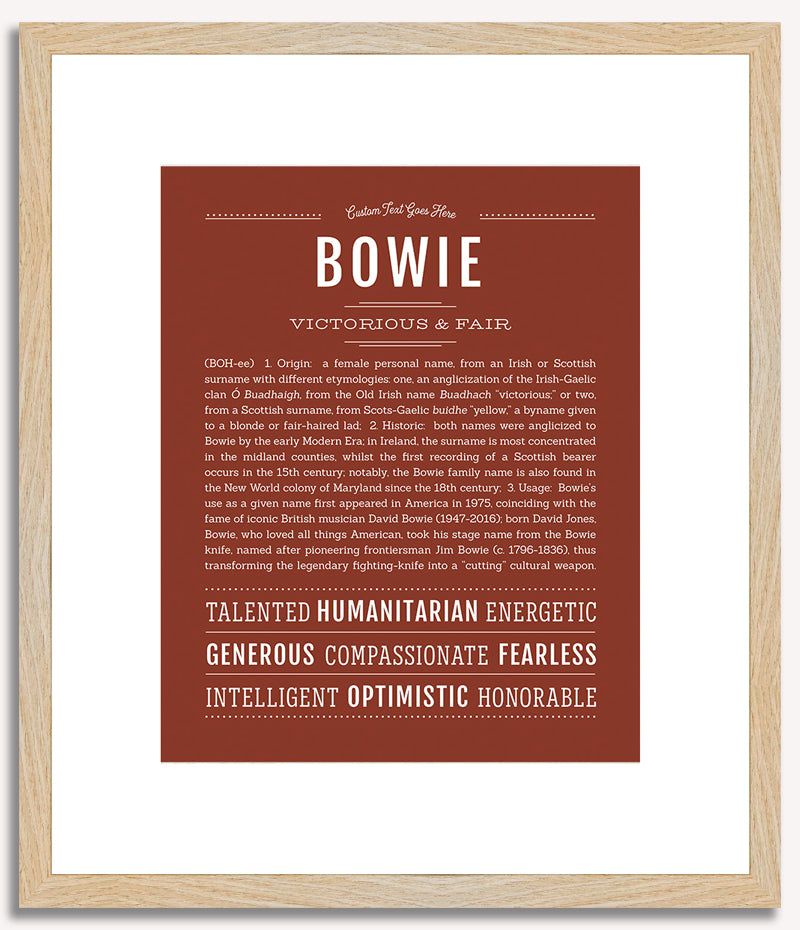 Bowie (male) | Name Art Print