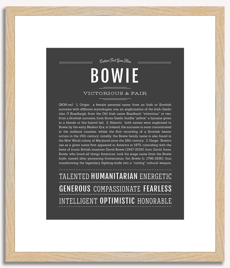 Bowie (male) | Name Art Print