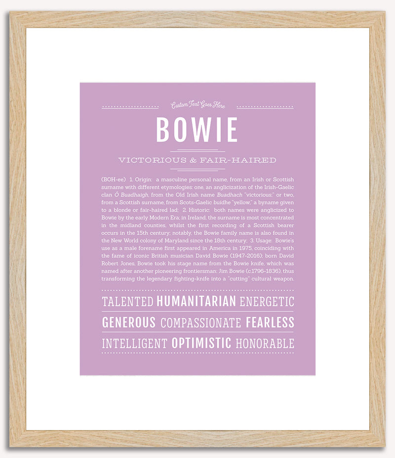 Bowie (male) | Name Art Print