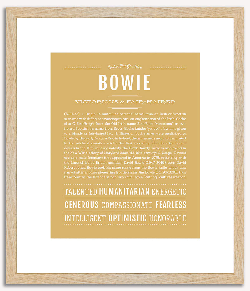 Bowie (male) | Name Art Print