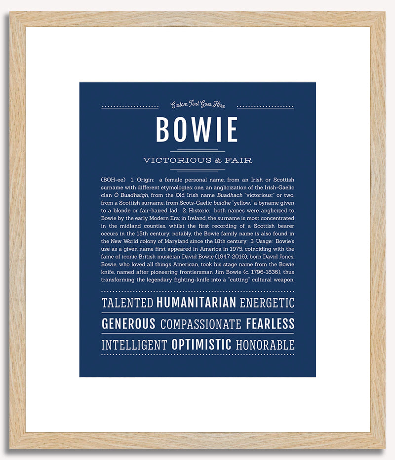 Bowie (male) | Name Art Print